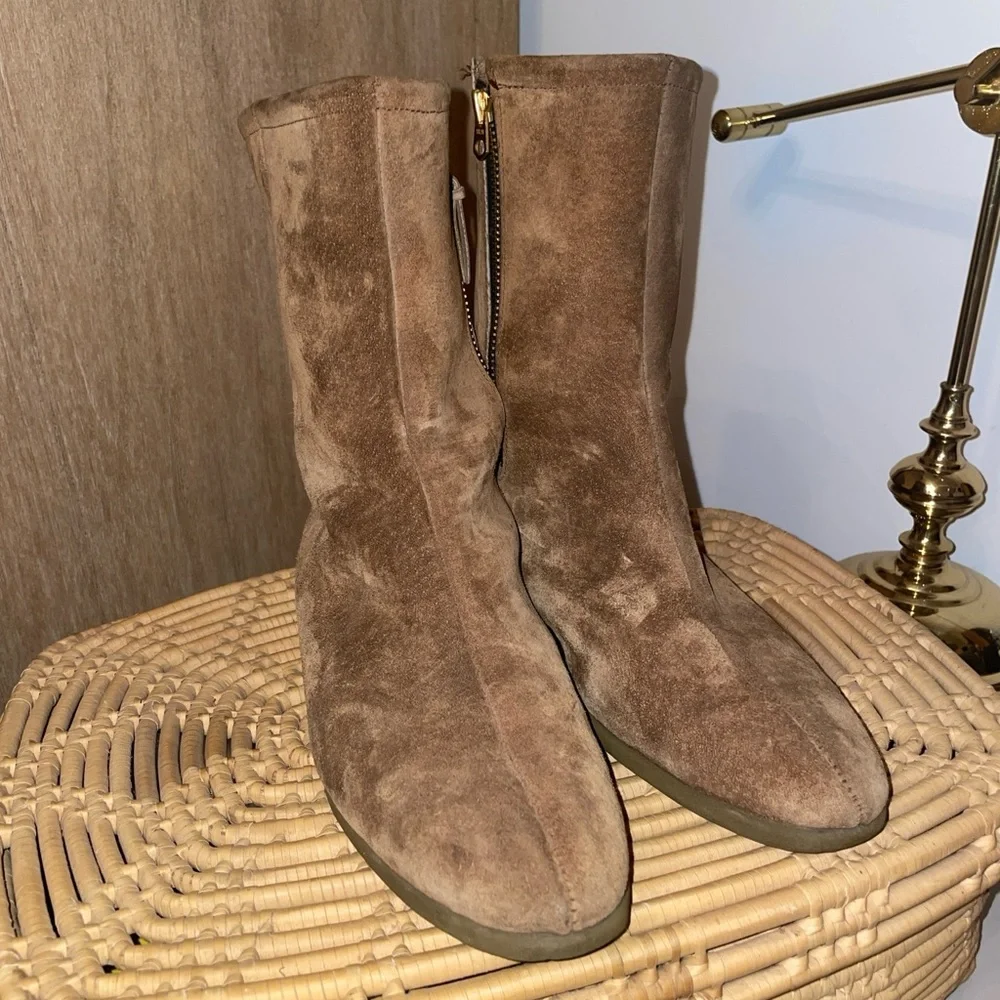 Hush Puppies Brushed Pigskin Boot with Faux Shearling Lining Sz 9/ 9.5
